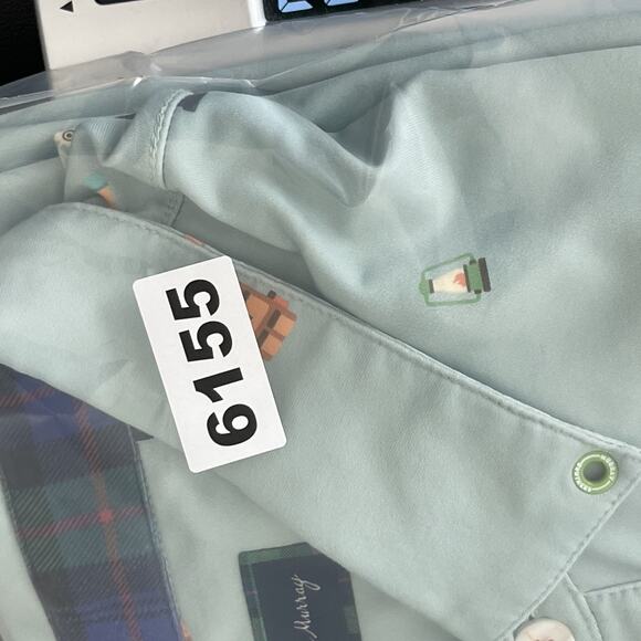 William Murray Polo Golf Shirt Mens Large Green Happy Glamper Camp Performance - Picture 11 of 13